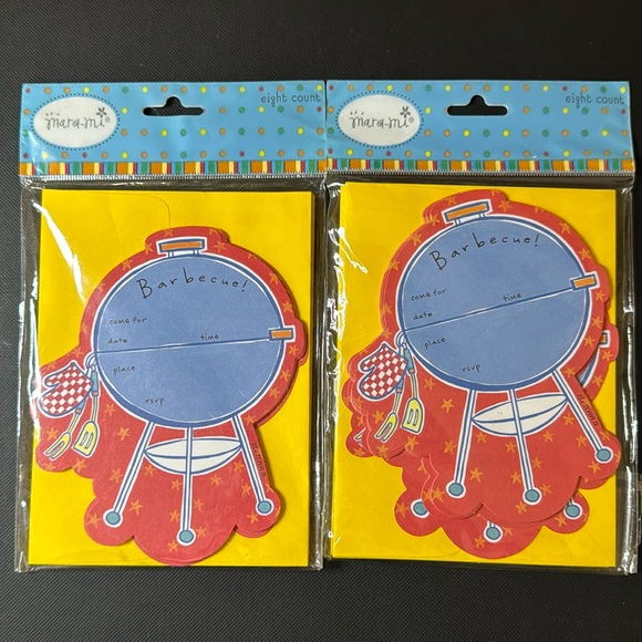 19 BBQ invitation cards with envelopes - Picture 1 of 2